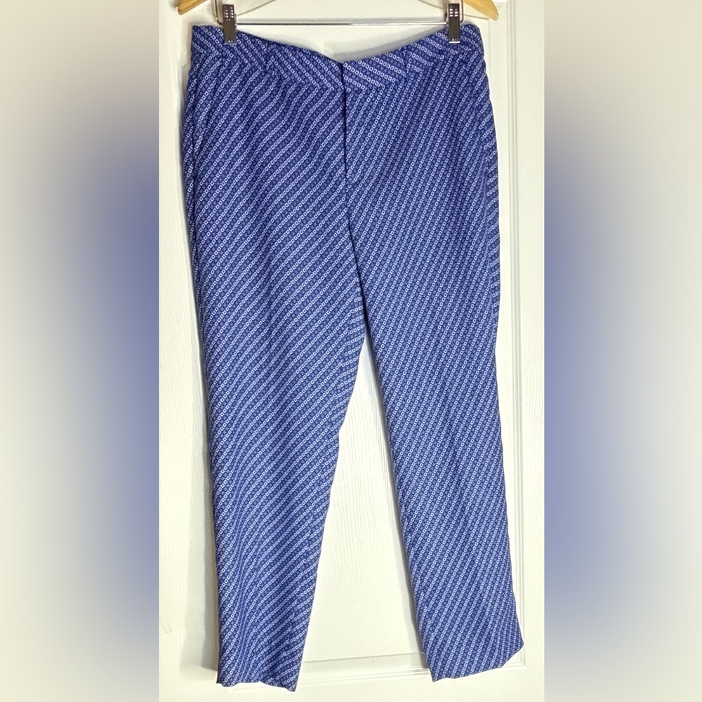 Banana Republic Avery Ankle Pants Sz 8 Blue Career Slim Stretch Work Office